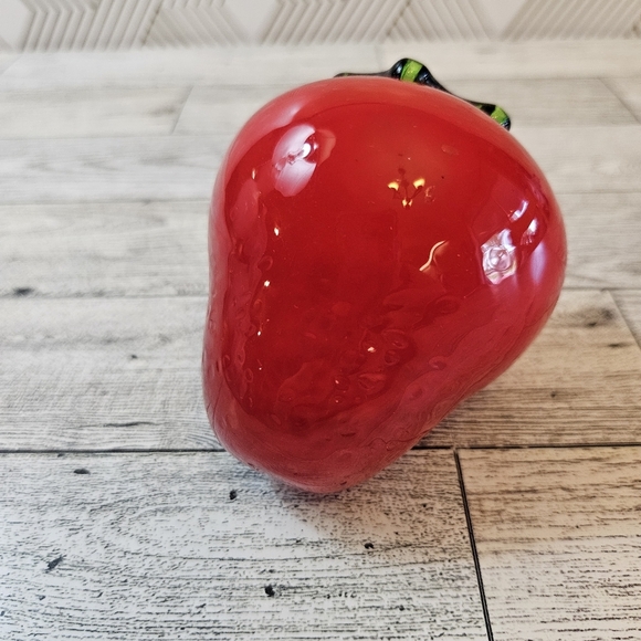 Murano Style Art Glass Strawberry Hand Blown Glass - Picture 3 of 6